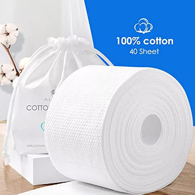 Alissa (5 ROLLS /5 PACKS) DISPOSABLE FACE TOWEL 100% COTTON ULTRA SOFT EXTRA THICK FACIAL TISSUE DRY AND WET USE WIPES FOR SKIN CARE MAKEUP REMOVING BABY CARE AND SURFACE CLEANING - Image 3
